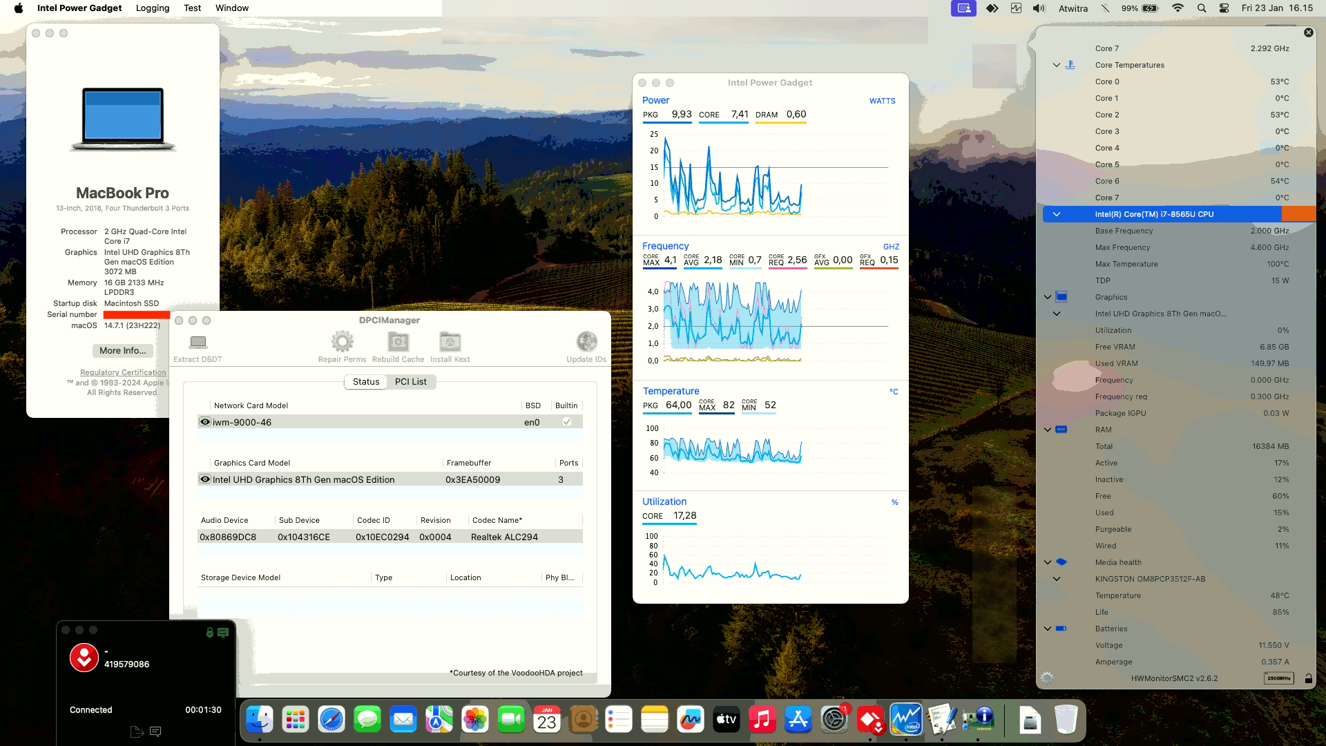 Success Hackintosh macOS Sonoma 14.7.1 Build 23H222 in Asus ZenBook UX433FN